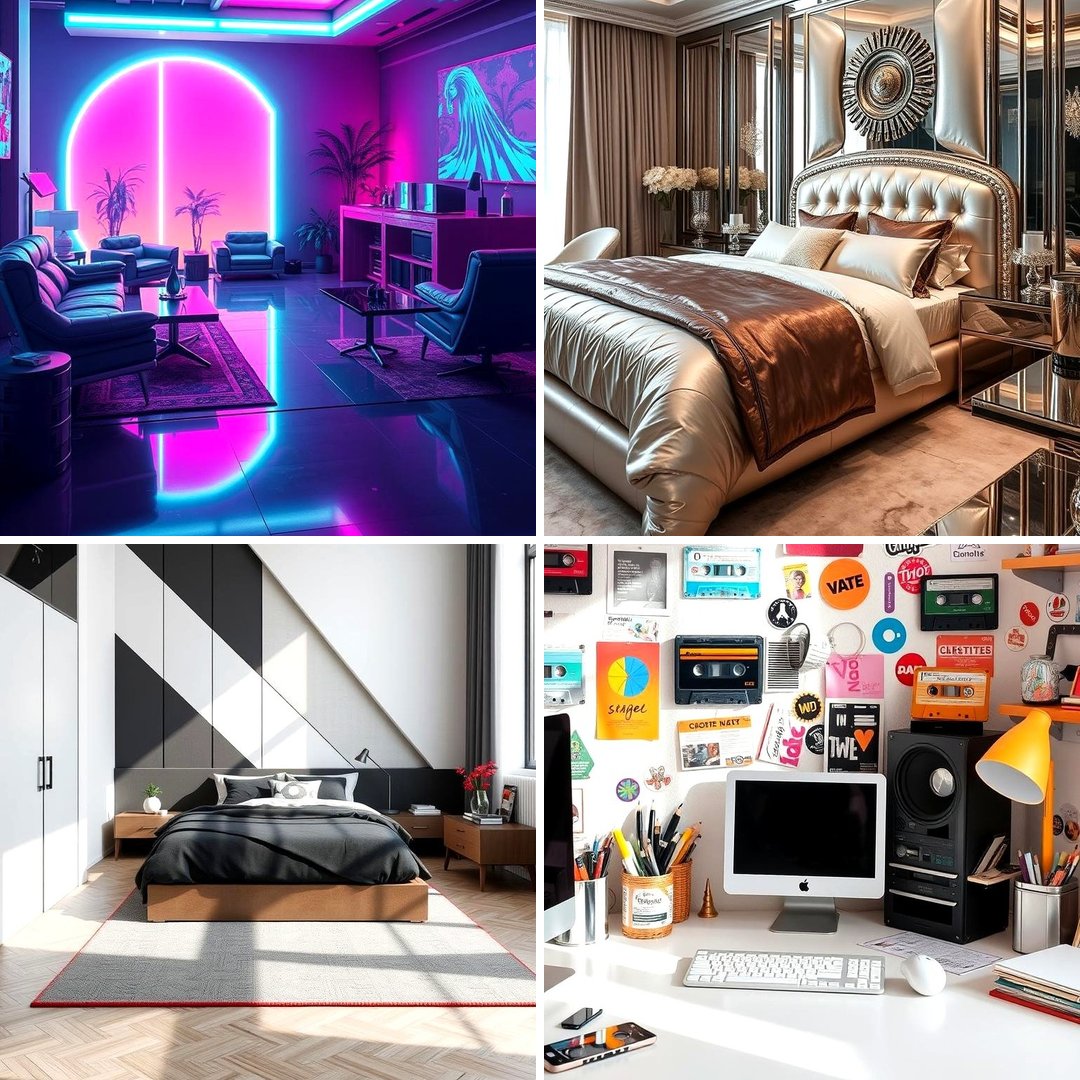 22 80s Bedroom Ideas: Neon Lights & Bold Patterns for Retro Vibes ...