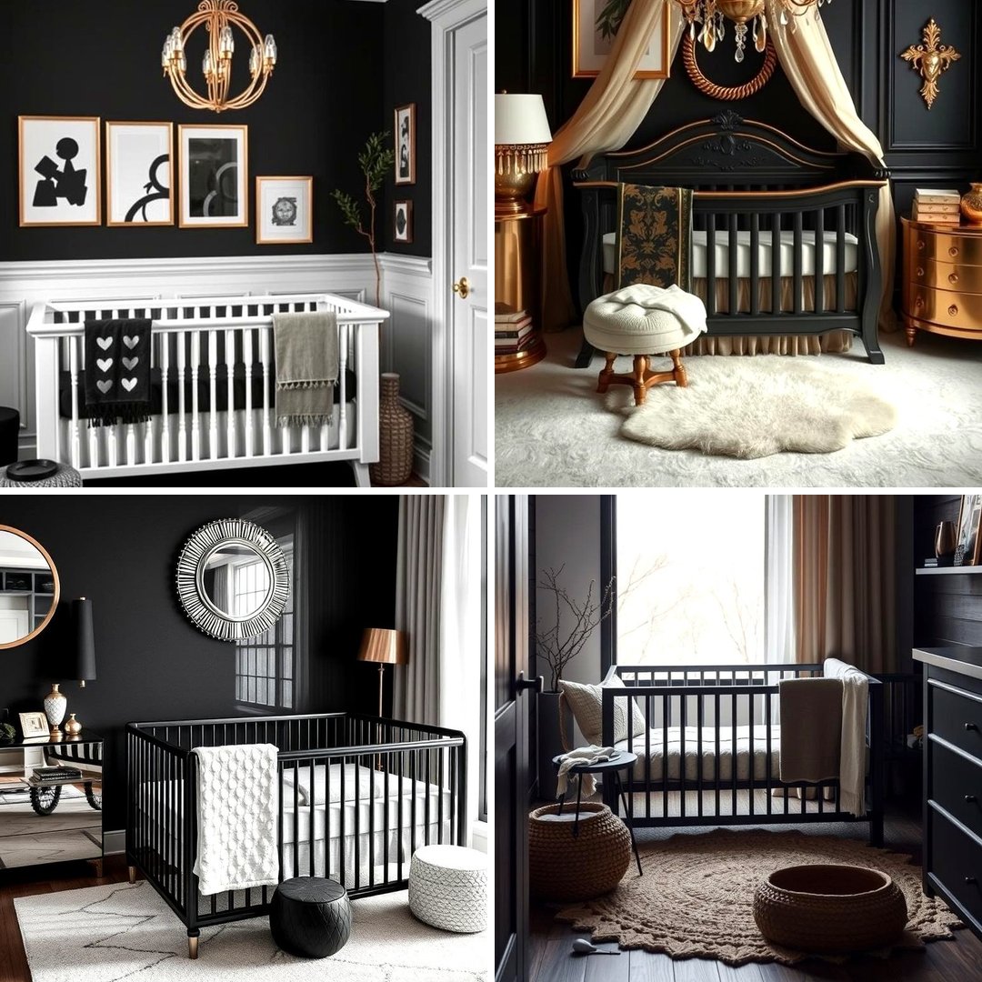 22 Black Nursery Ideas for Sophisticated & Calming Baby Rooms - Lost At ...