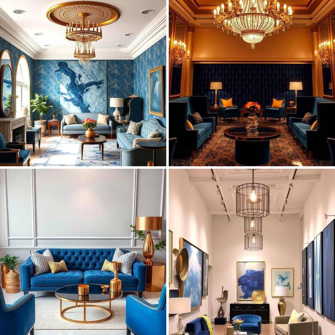 22 Blue and Gold Living Room Decor Inspiration - Lost At E Minor