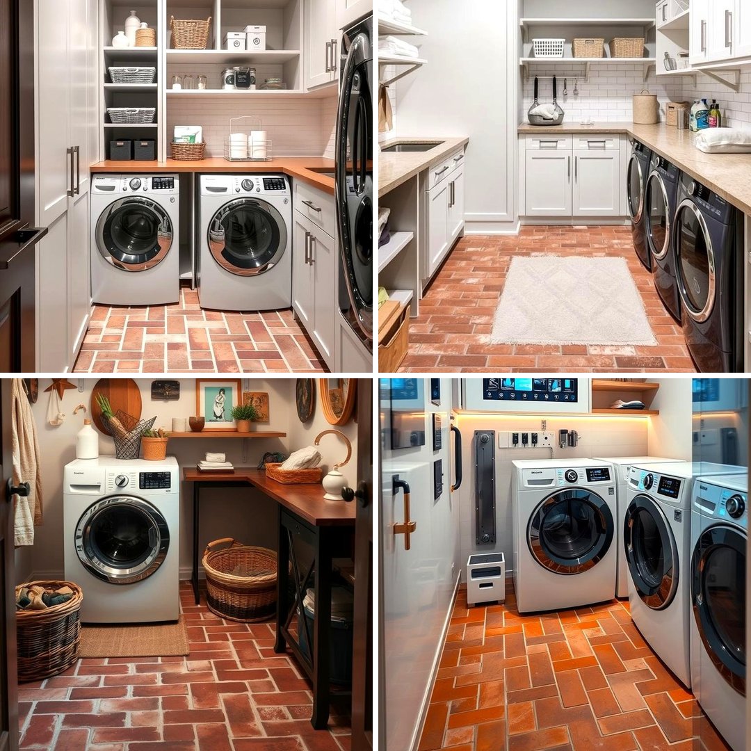 22 Brick Floor Laundry Room Design & Inspiration Ideas - Lost At E Minor