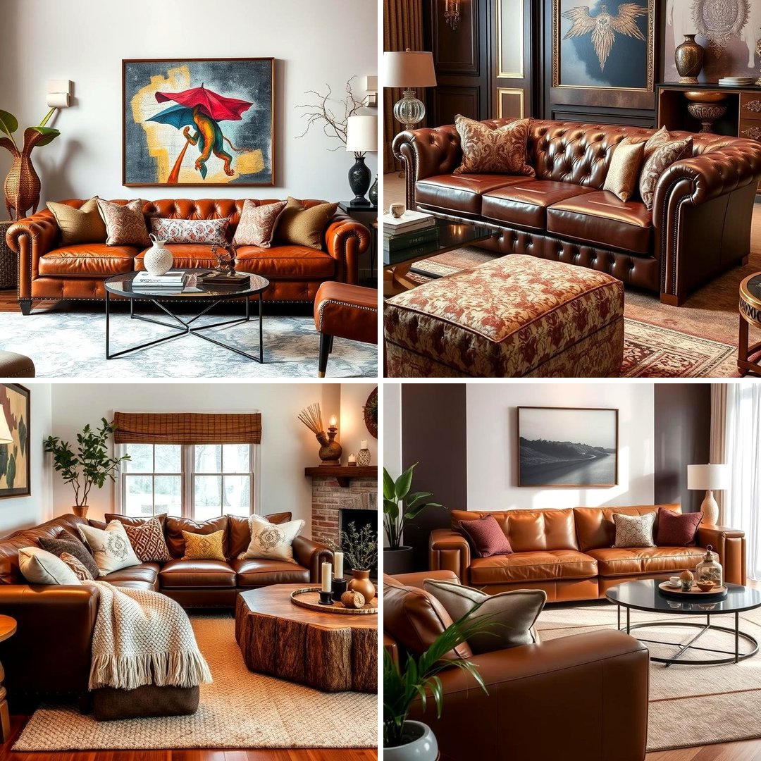 22 Brown Leather Couch Living Room Styling Ideas - Lost At E Minor