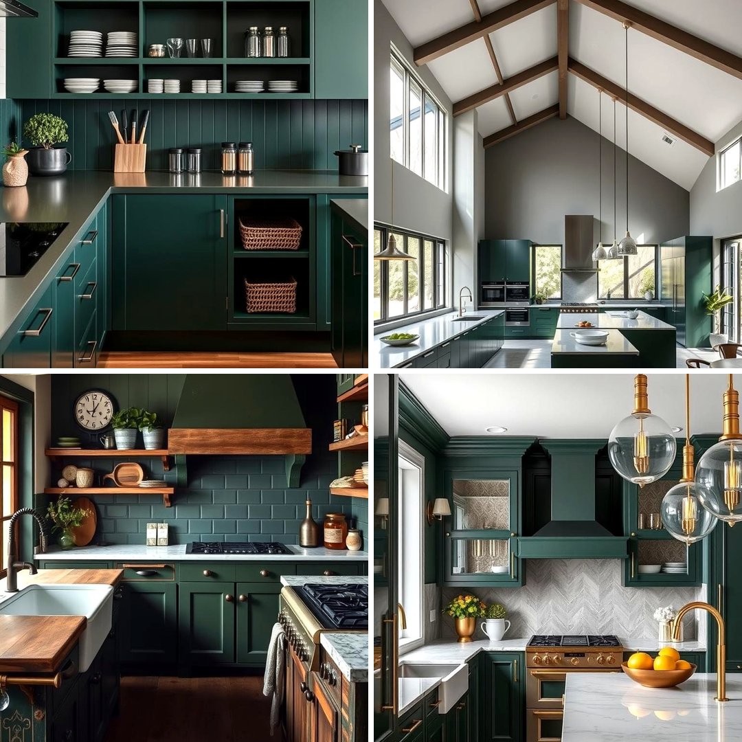 22 Dark Green Kitchen Ideas for a Bold Culinary Space - Lost At E Minor