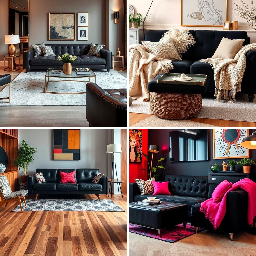 22 Living Room Ideas Featuring Bold Black Couch Designs - Lost At E Minor