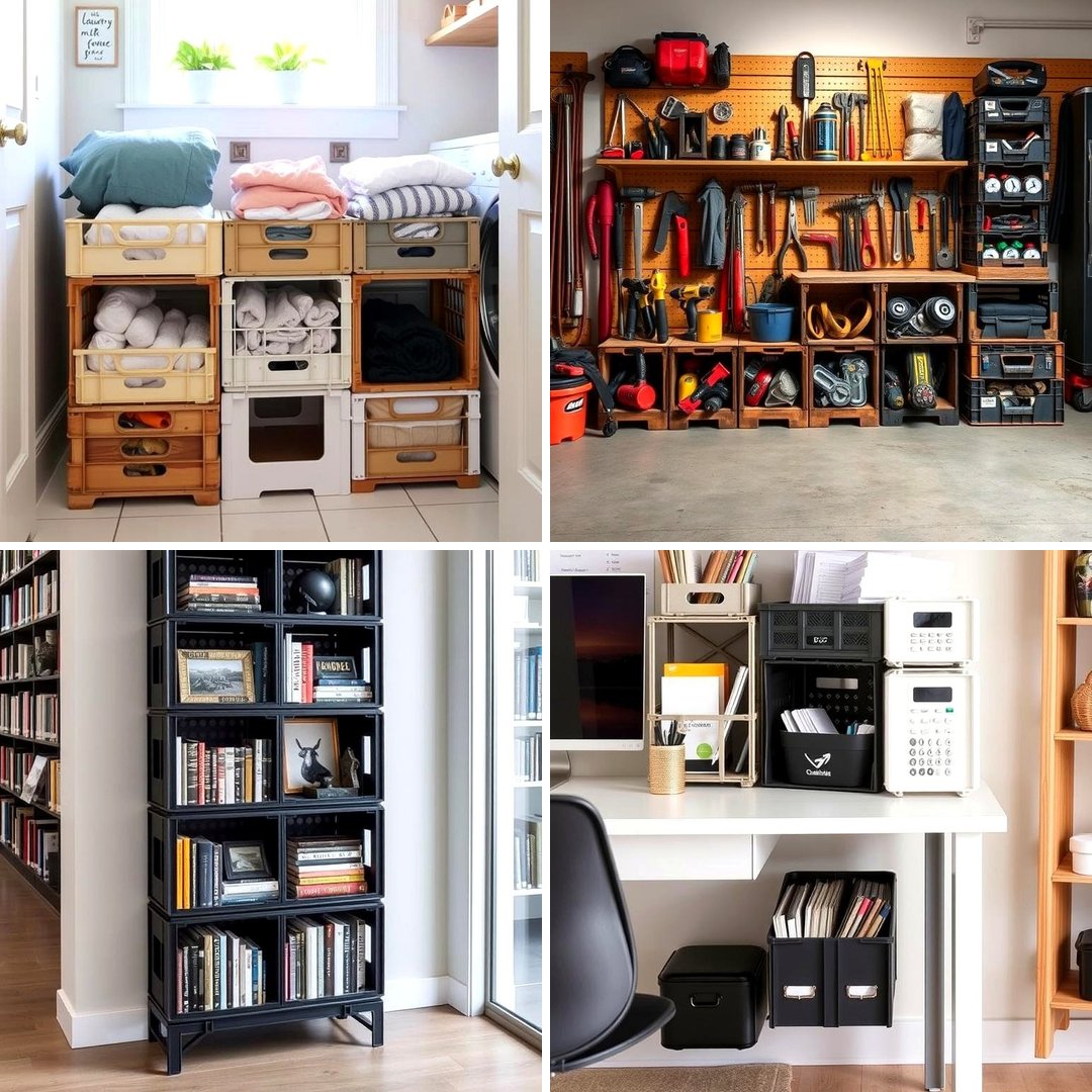 22 Milk Crate Storage Ideas for Budget-Friendly Organization - Lost At ...