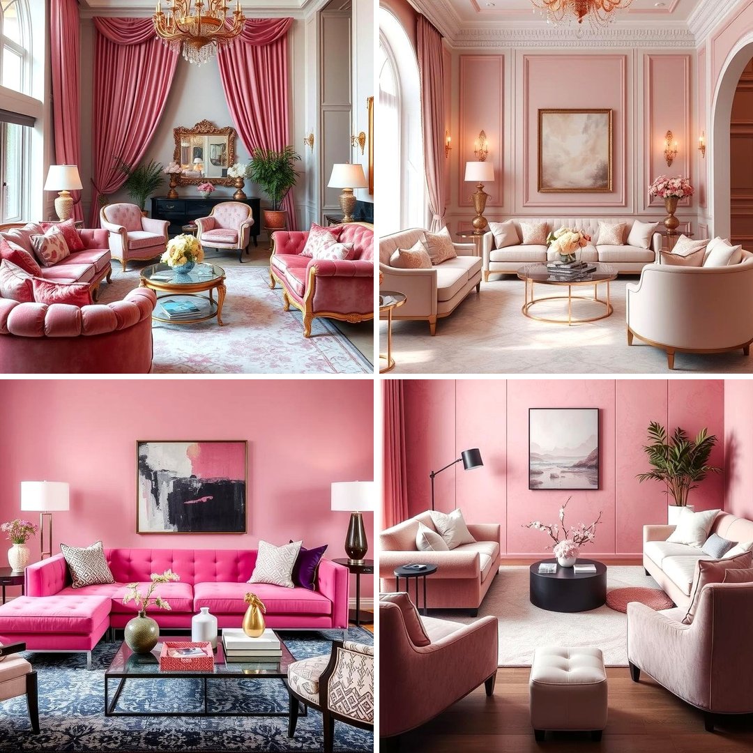 22 Pink Living Room Ideas for a Bold and Playful Aesthetic - Lost At E ...