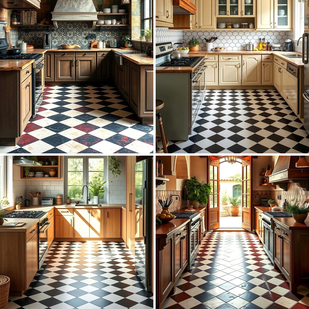 22 Retro Kitchens Showcasing Checkered Floor Designs - Lost At E Minor