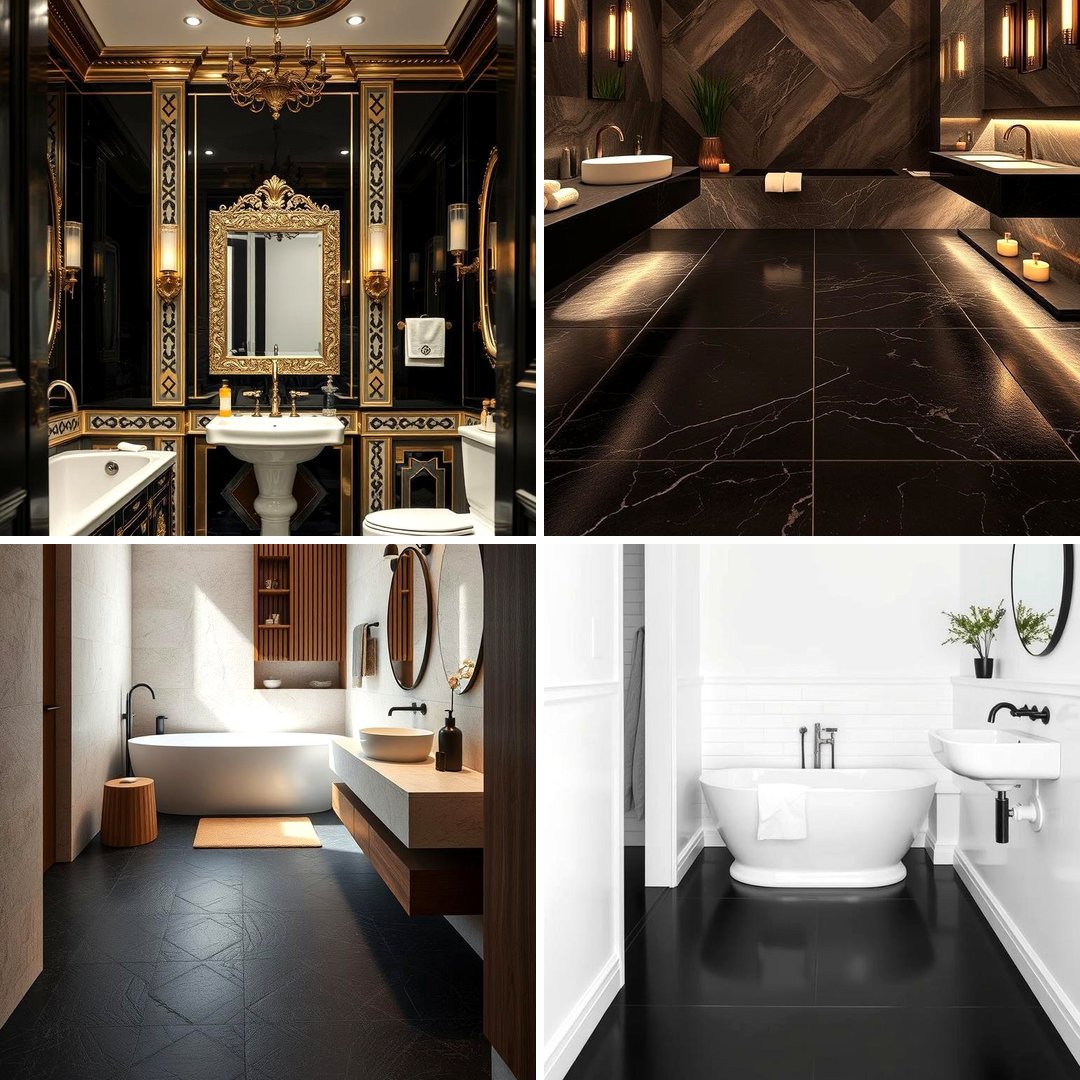 22 Sophisticated Black Floor Bathroom Design Concepts - Lost At E Minor