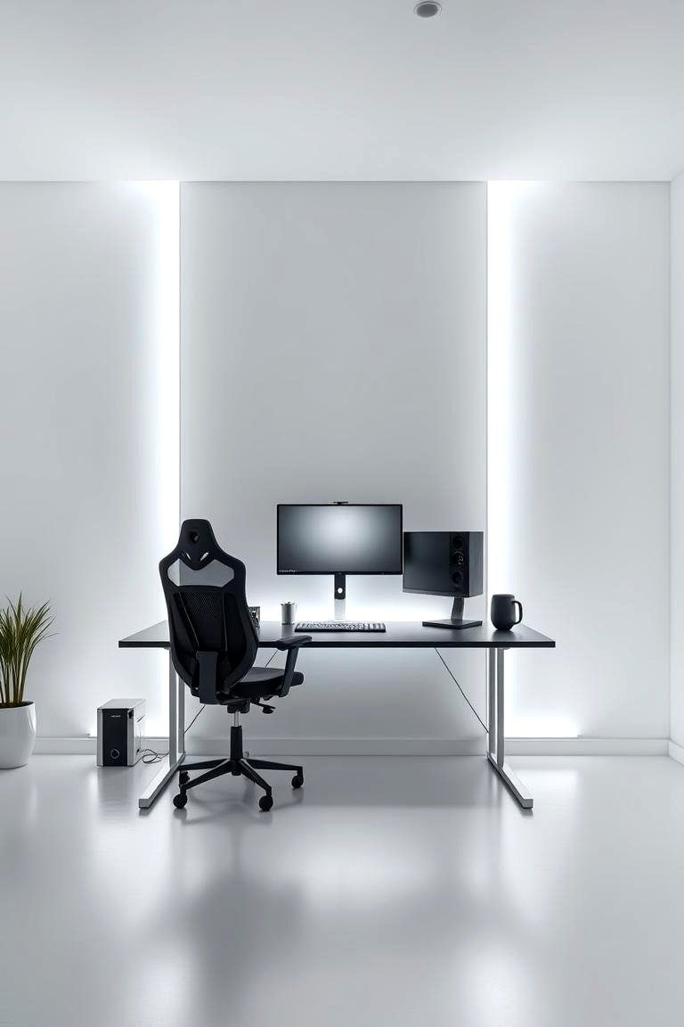 22 All White Gaming Setup Ideas for a Sleek Modern Look - Lost At E Minor