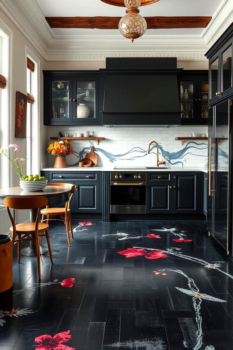 22 Striking Black Floor Kitchen Ideas for Bold Contrast - Lost At E Minor
