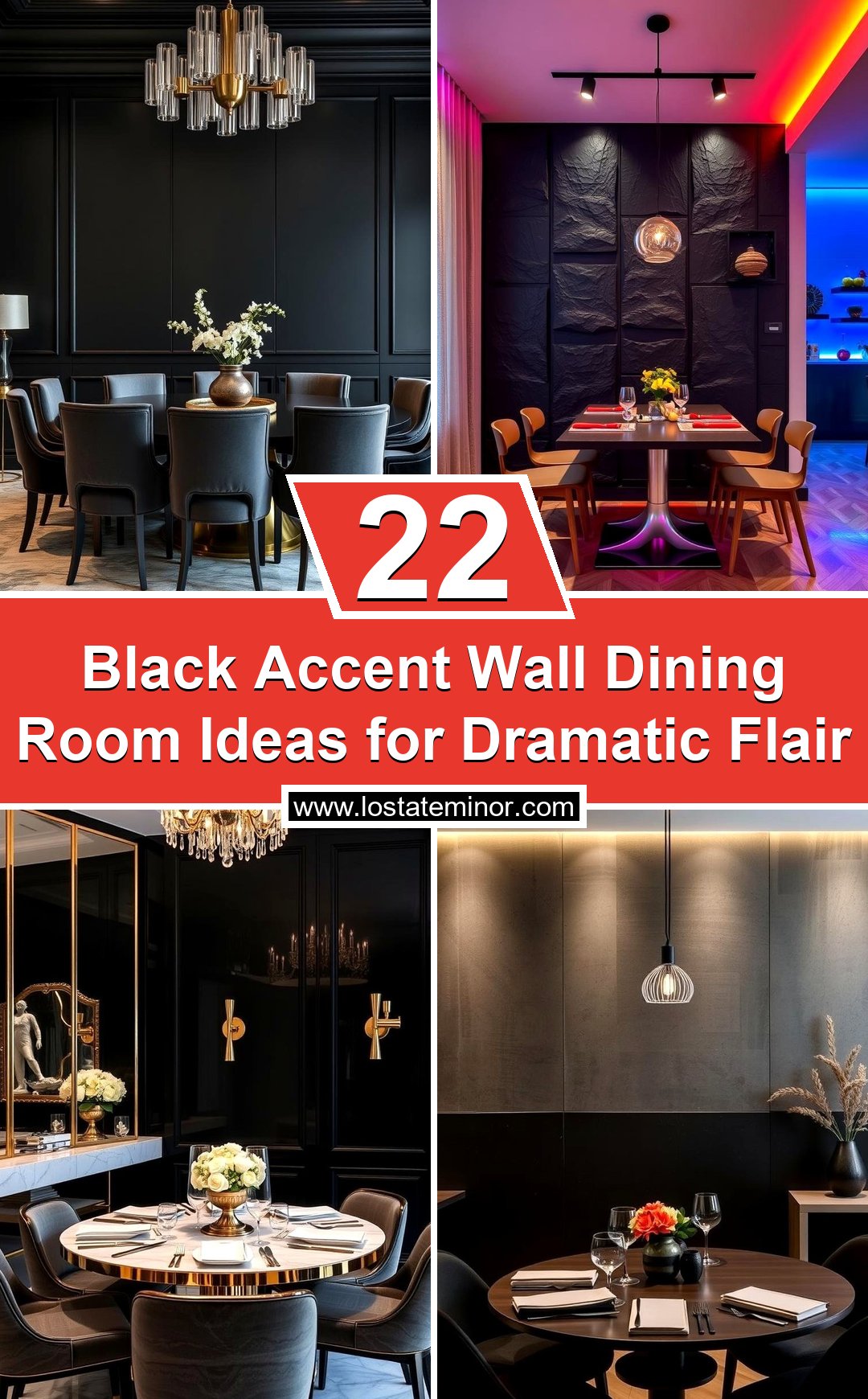 22 Black Accent Wall Dining Room Ideas for Dramatic Flair - Lost At E Minor