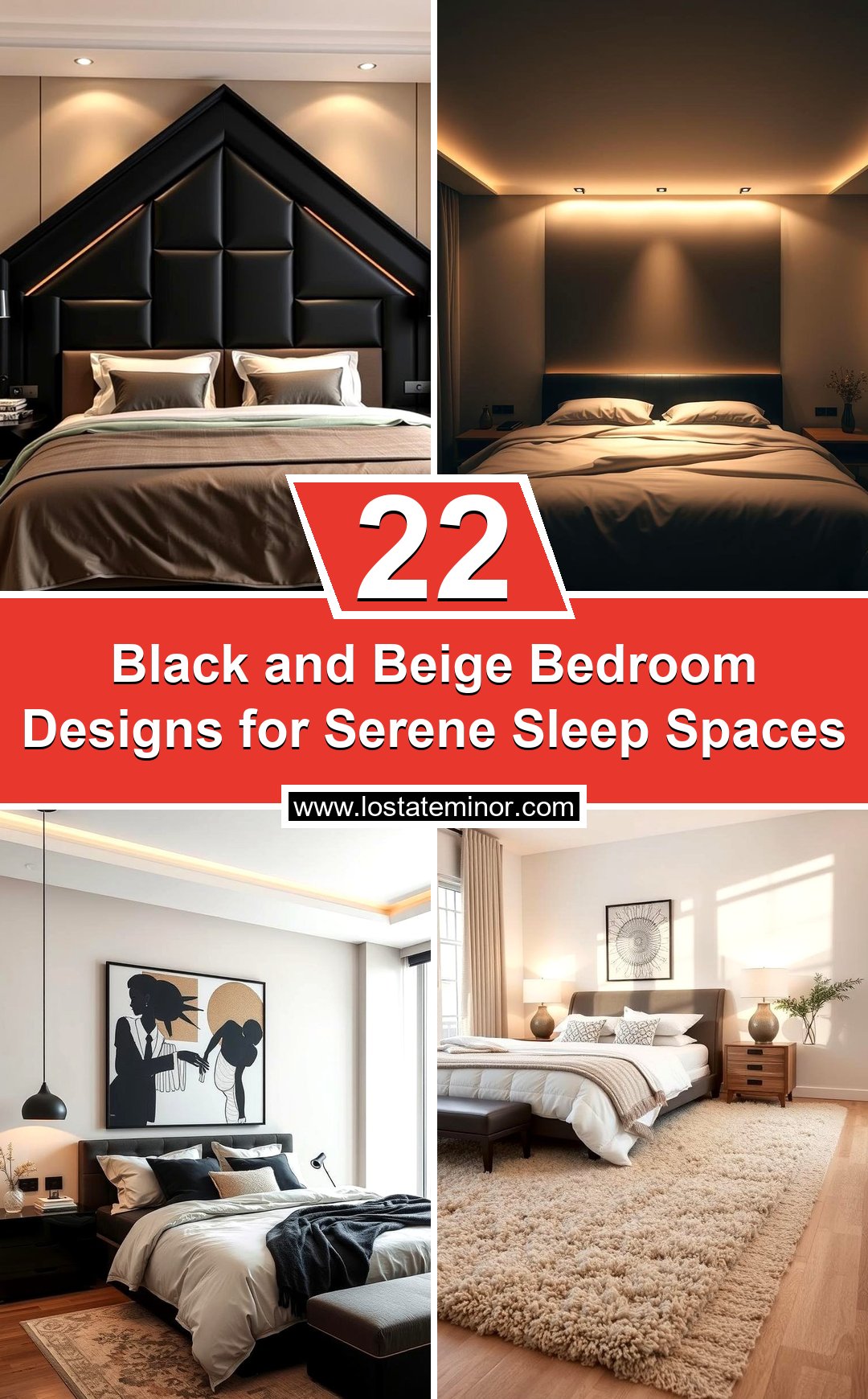 22 Black and Beige Bedroom Designs for Serene Sleep Spaces - Lost At E ...