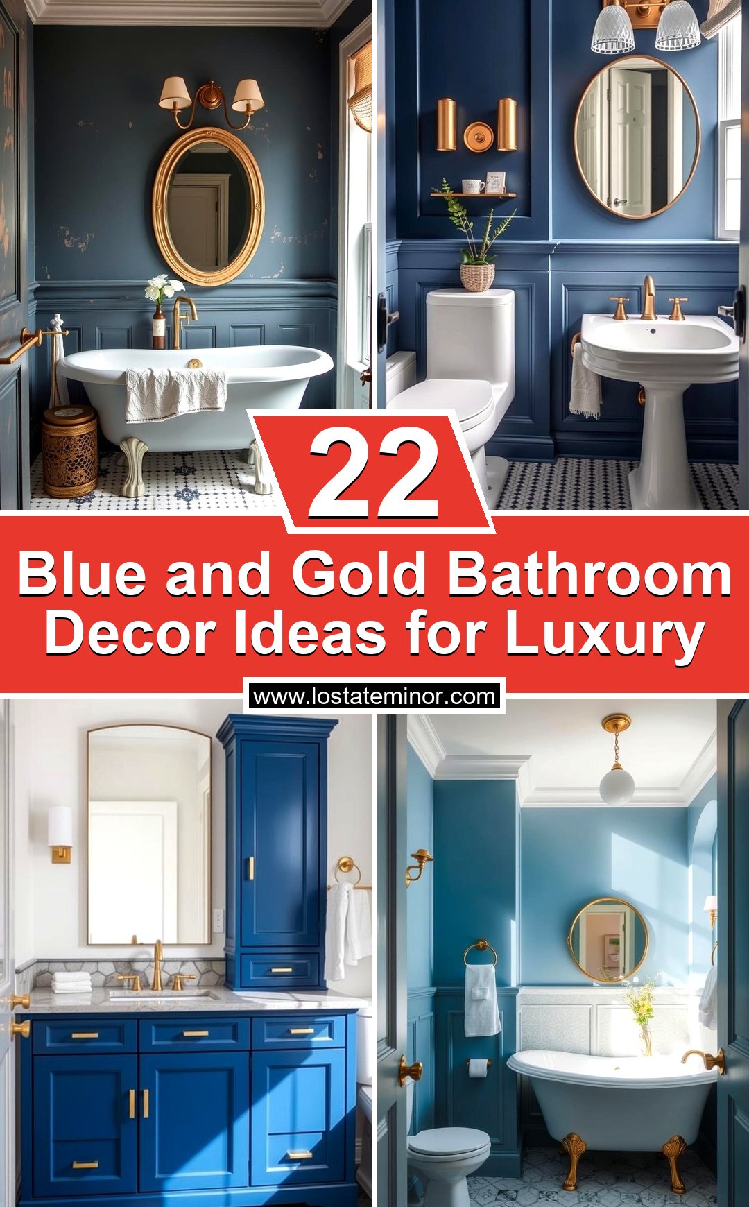 22 Blue and Gold Bathroom Decor Ideas for Luxury - Lost At E Minor