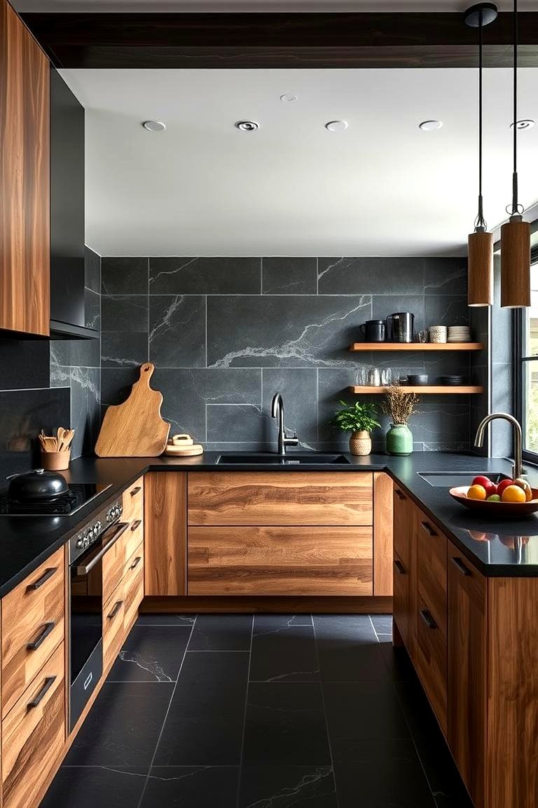 22 Striking Black Floor Kitchen Ideas for Bold Contrast - Lost At E Minor