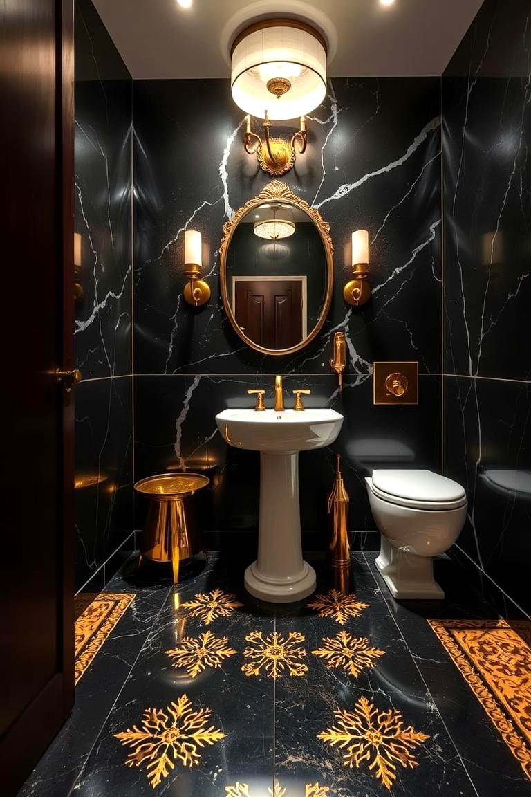 22 Black & Gold Powder Room Ideas for Compact Luxury - Lost At E Minor