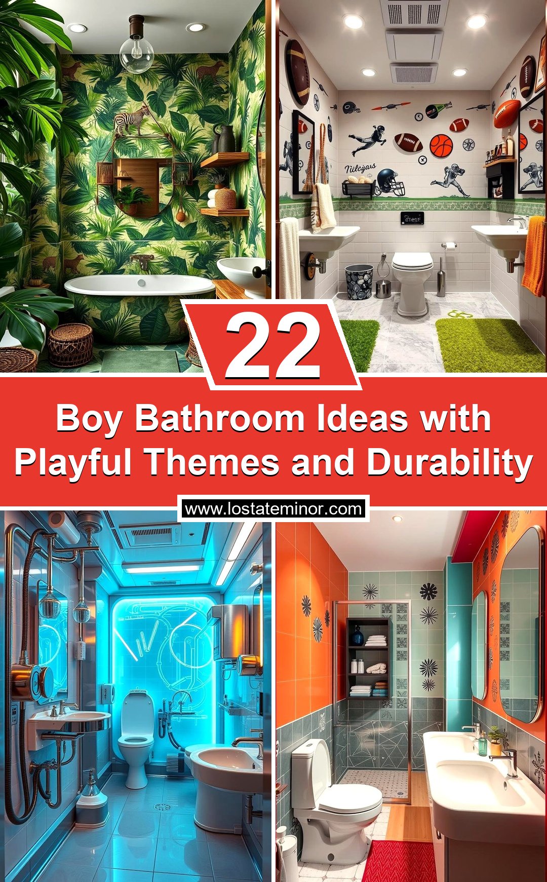 22 Boy Bathroom Ideas with Playful Themes and Durability - Lost At E Minor