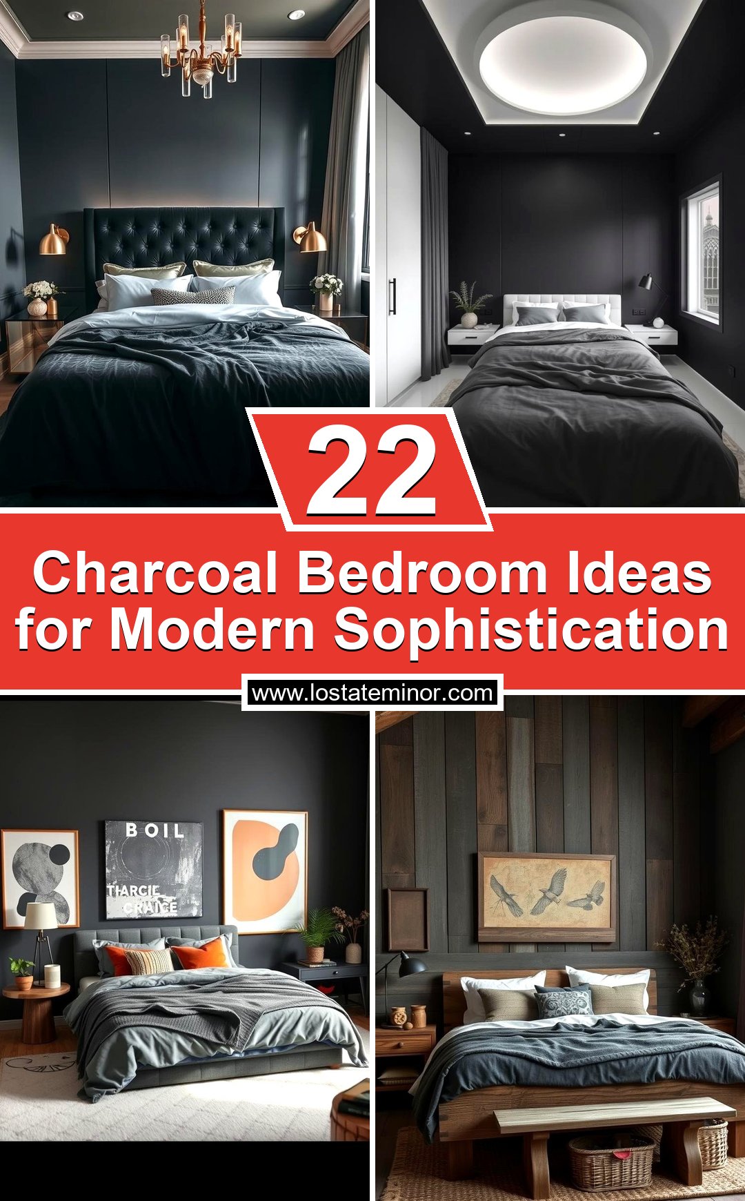 22 Charcoal Bedroom Ideas for Modern Sophistication - Lost At E Minor