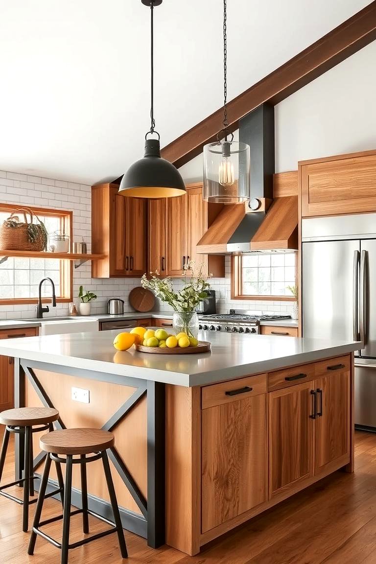 Snapshot of Chic Industrial Farmhouse Kitchen Island