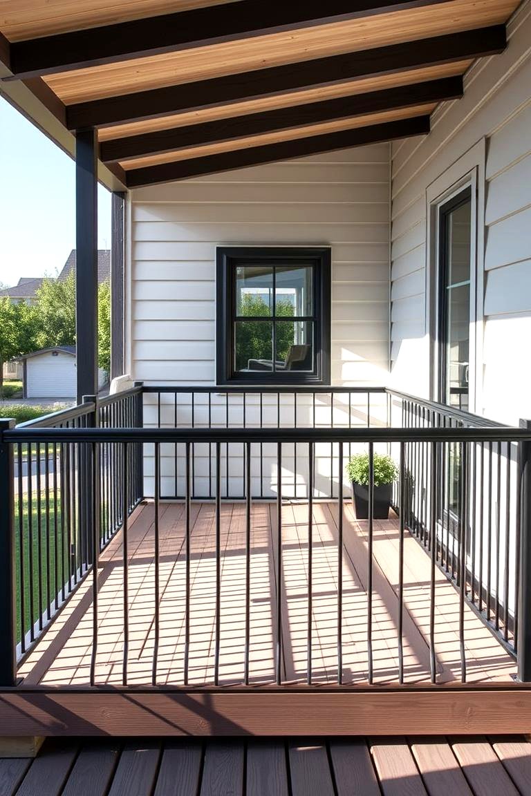 22 Sleek Black Deck Railing Designs for Modern Homes - Lost At E Minor