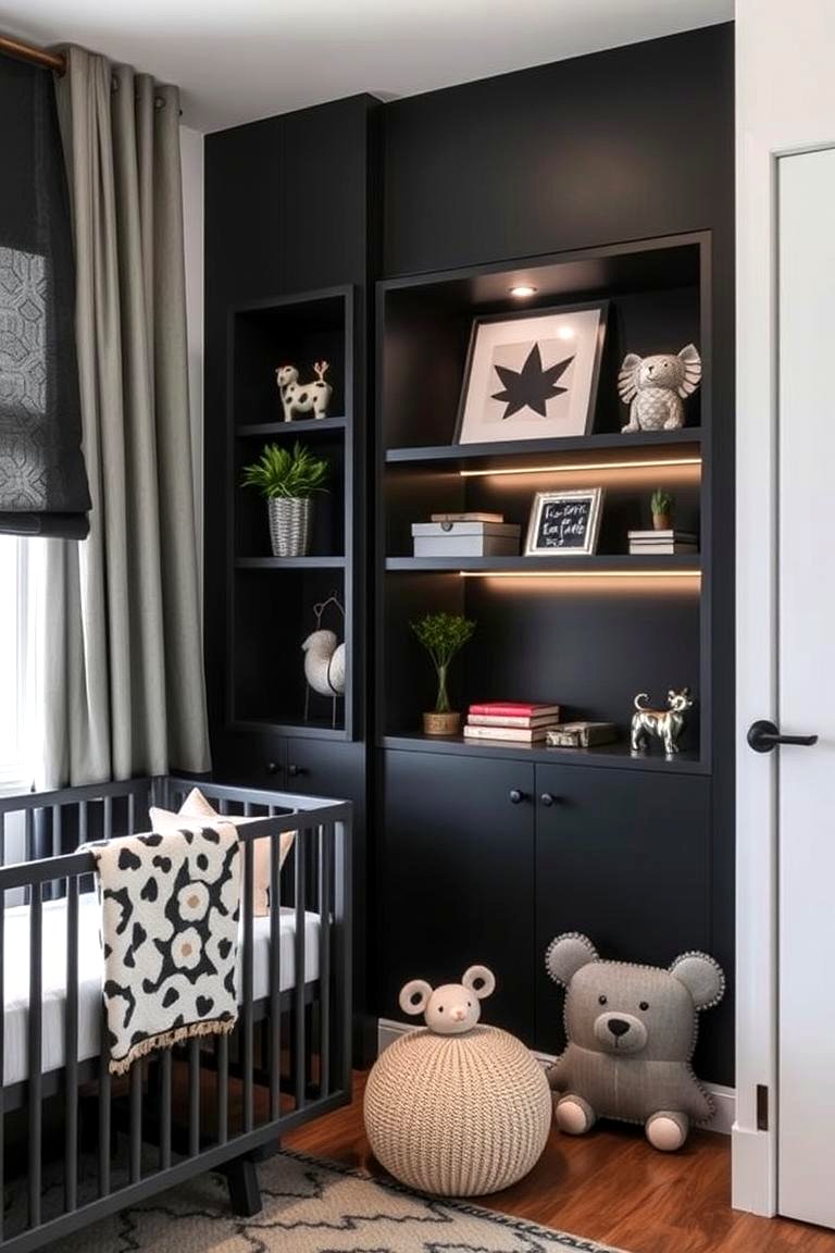 22 Black Nursery Ideas for Sophisticated & Calming Baby Rooms - Lost At ...