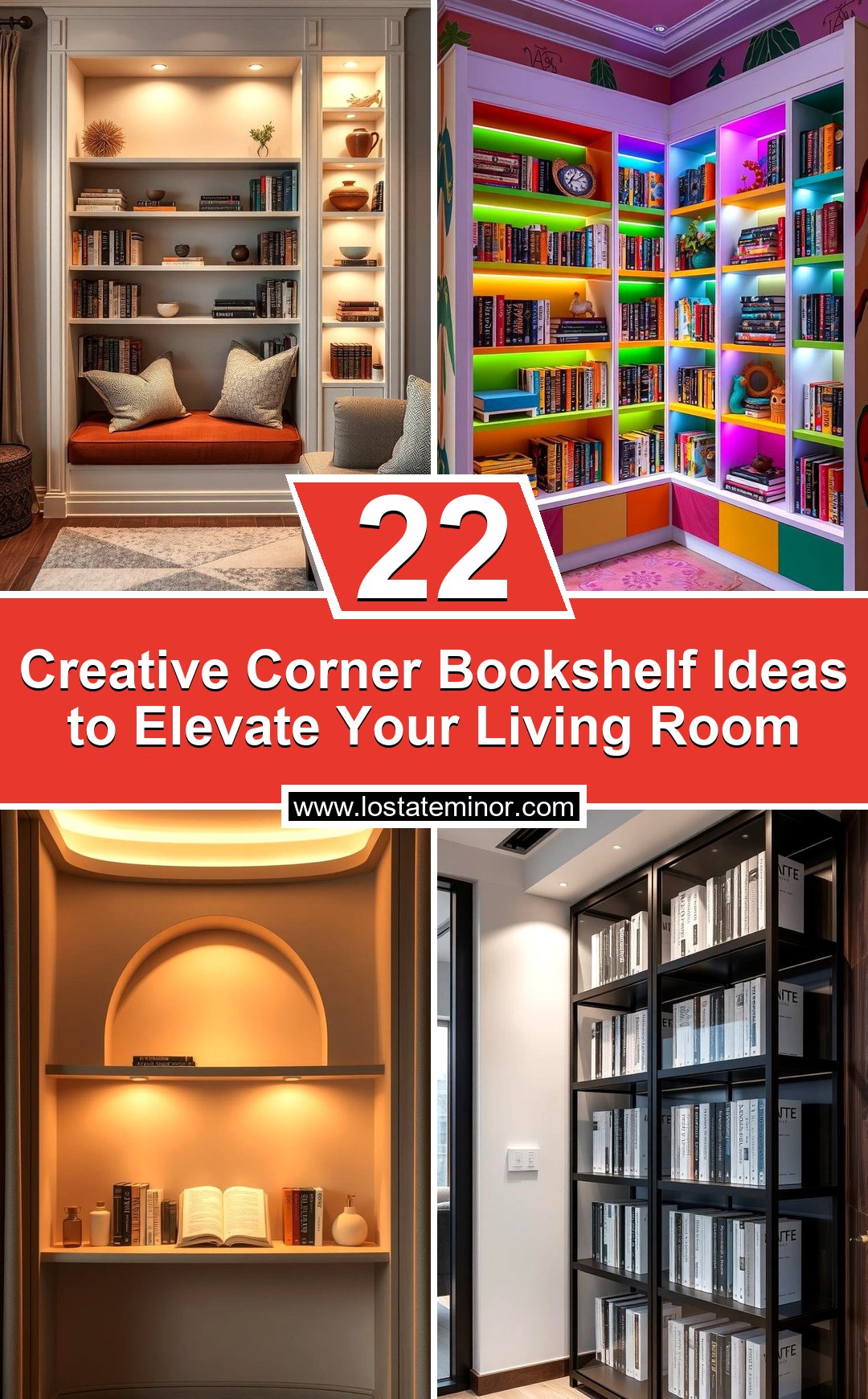 22 Creative Corner Bookshelf Ideas to Elevate Your Living Room - Lost ...