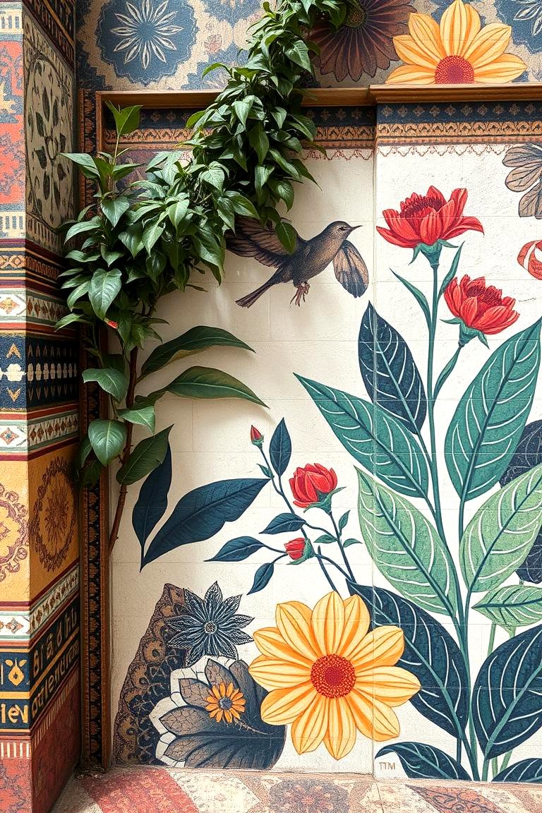 22 Vibrant Garden Mural Ideas to Brighten Outdoor Walls - Lost At E Minor