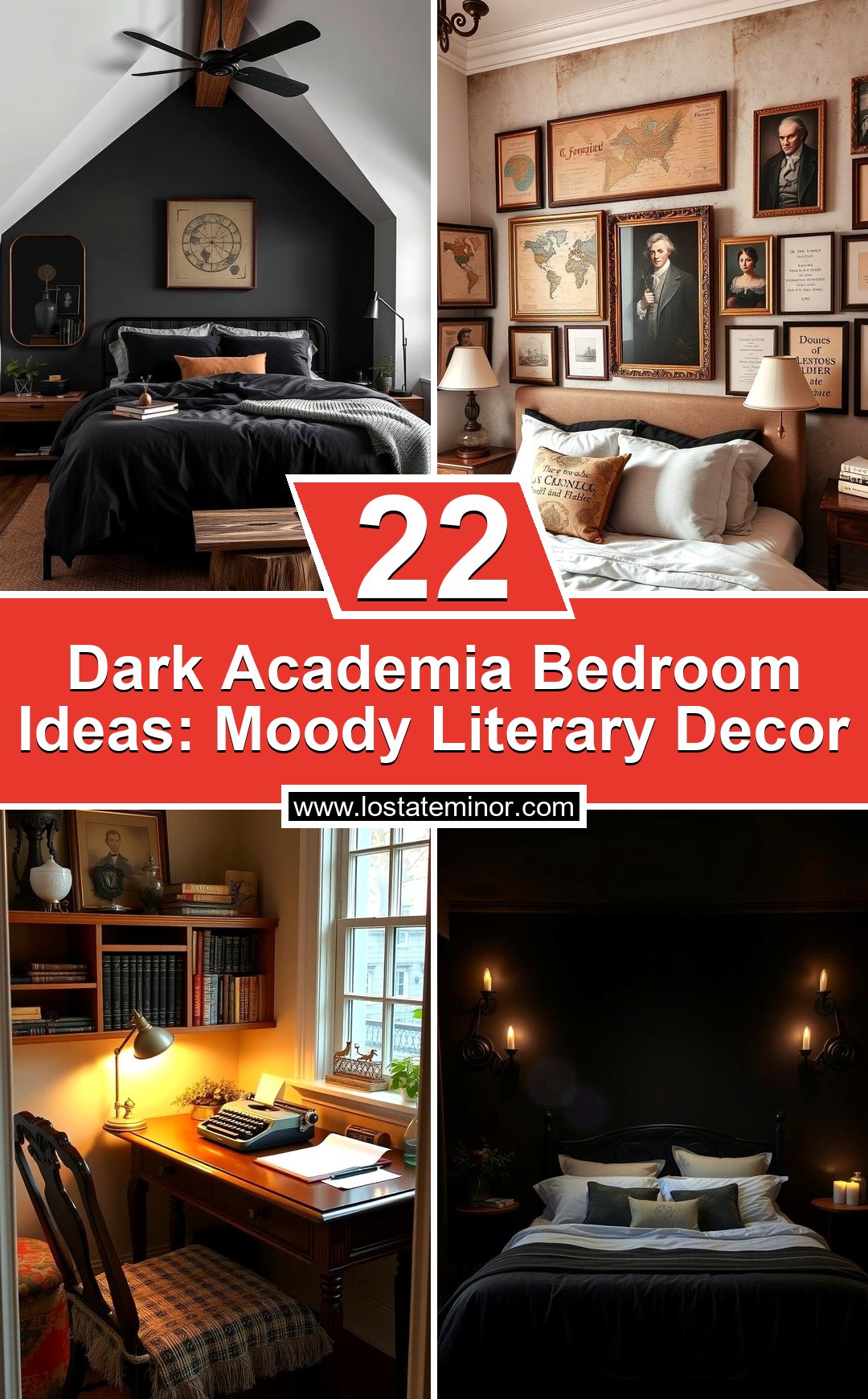 22 Dark Academia Bedroom Ideas: Moody Literary Decor - Lost At E Minor