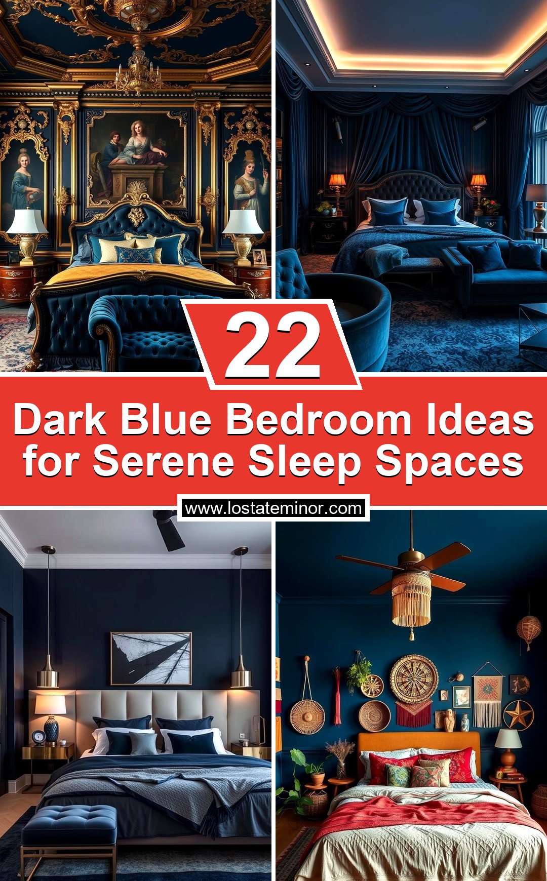 22 Dark Blue Bedroom Ideas for Serene Sleep Spaces - Lost At E Minor