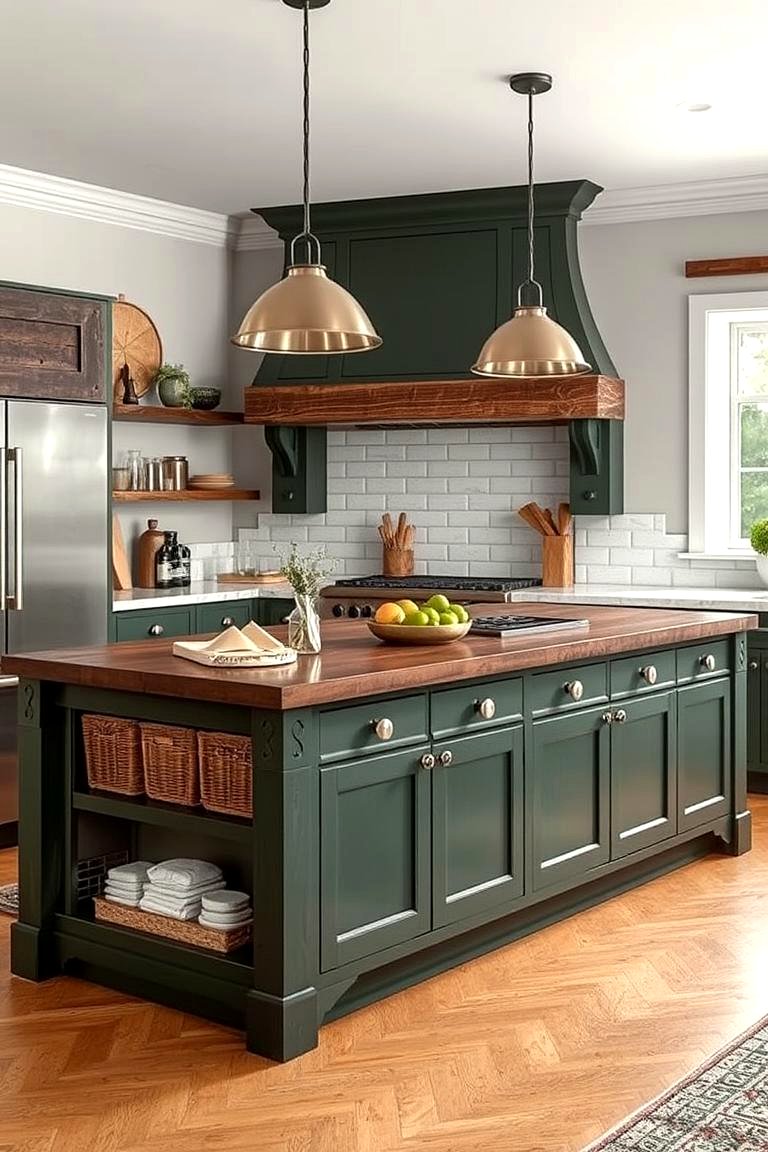 22 Dark Green Kitchen Ideas for a Bold Culinary Space - Lost At E Minor