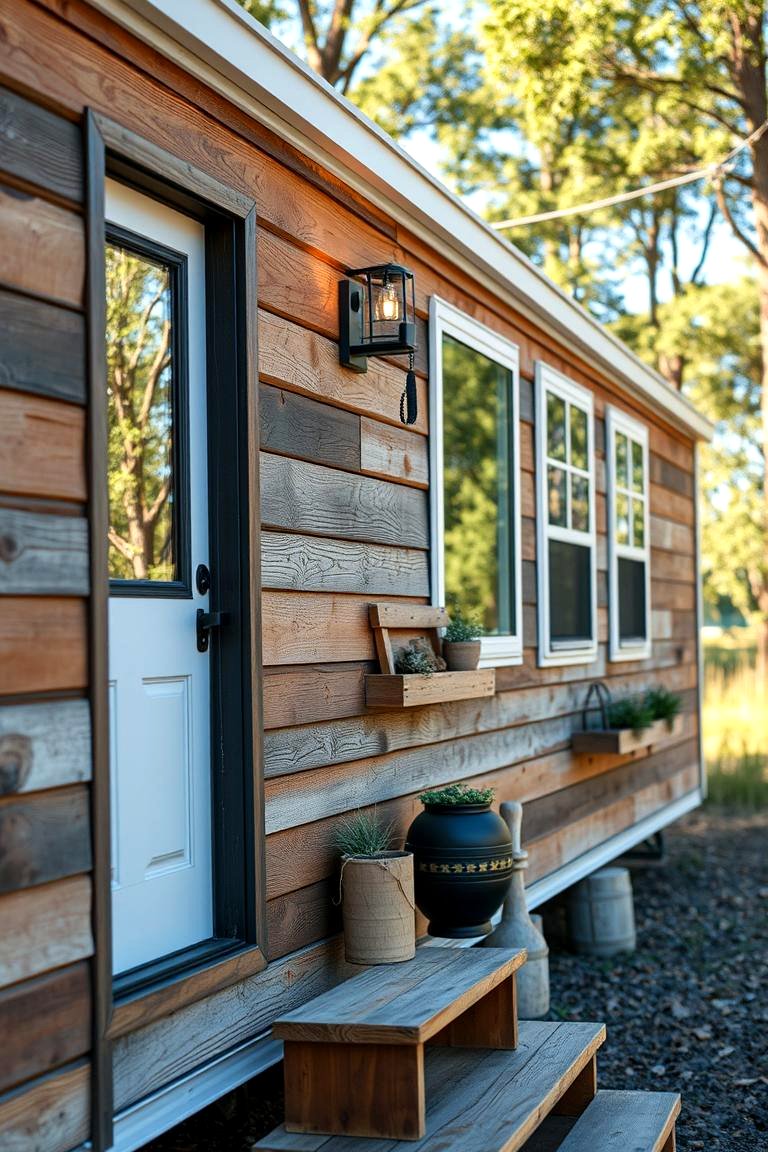 View of 22 Mobile Home Siding Design Ideas to Boost Exterior Appeal - Lost At E ...
