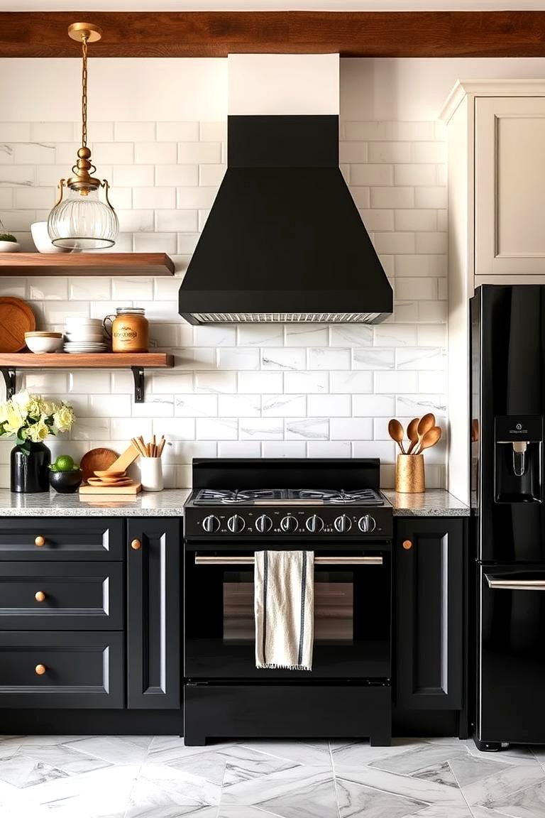 22 Modern Kitchens With Black Appliances: Bold Contrast Ideas - Lost At ...