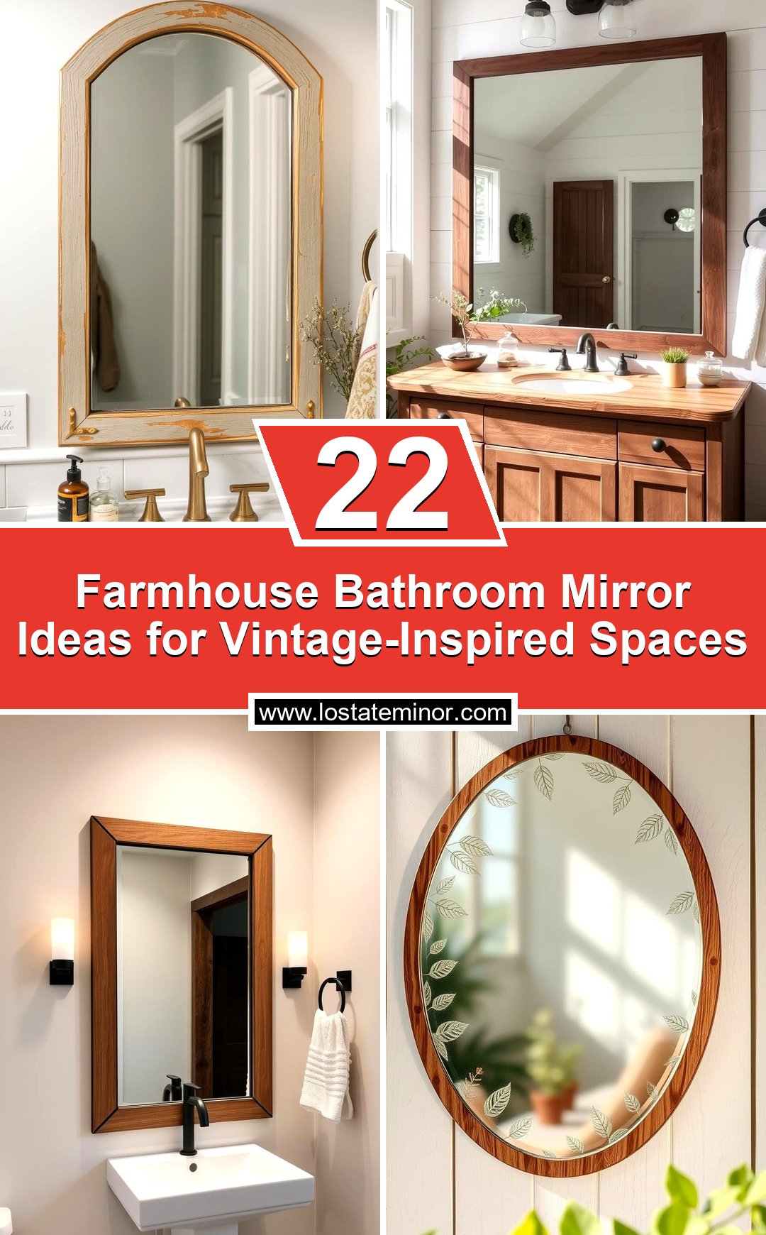 22 Farmhouse Bathroom Mirror Ideas for Vintage-Inspired Spaces - Lost ...