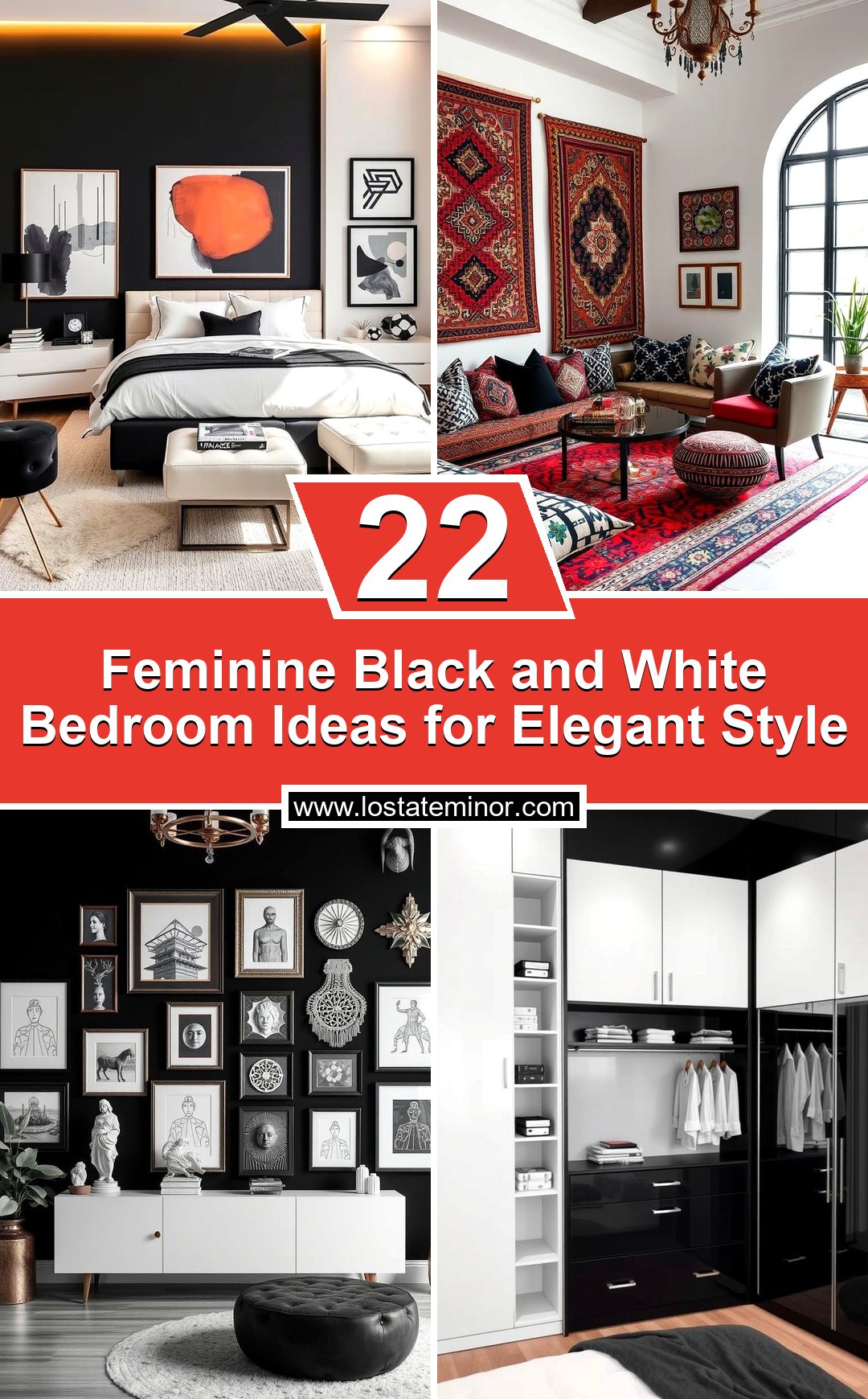 22 Feminine Black & White Bedroom Ideas for Elegant Style - Lost At E Minor