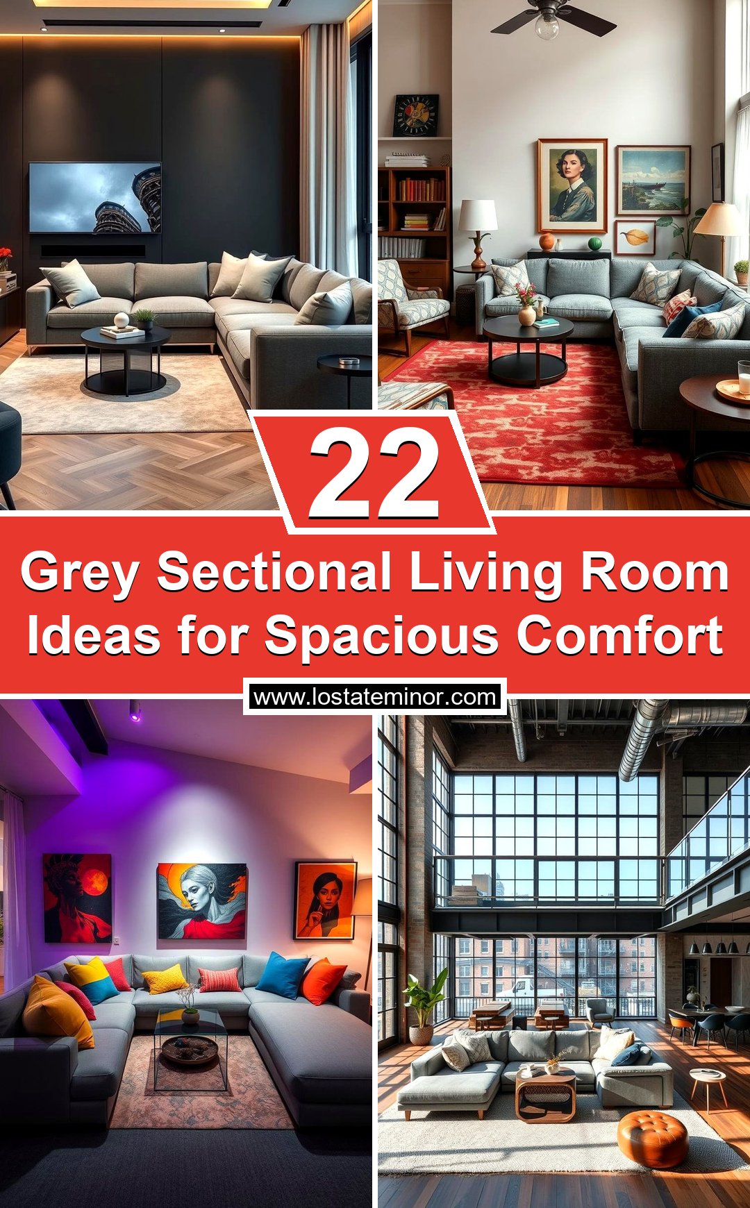 22 Grey Sectional Living Room Ideas for Spacious Comfort - Lost At E Minor