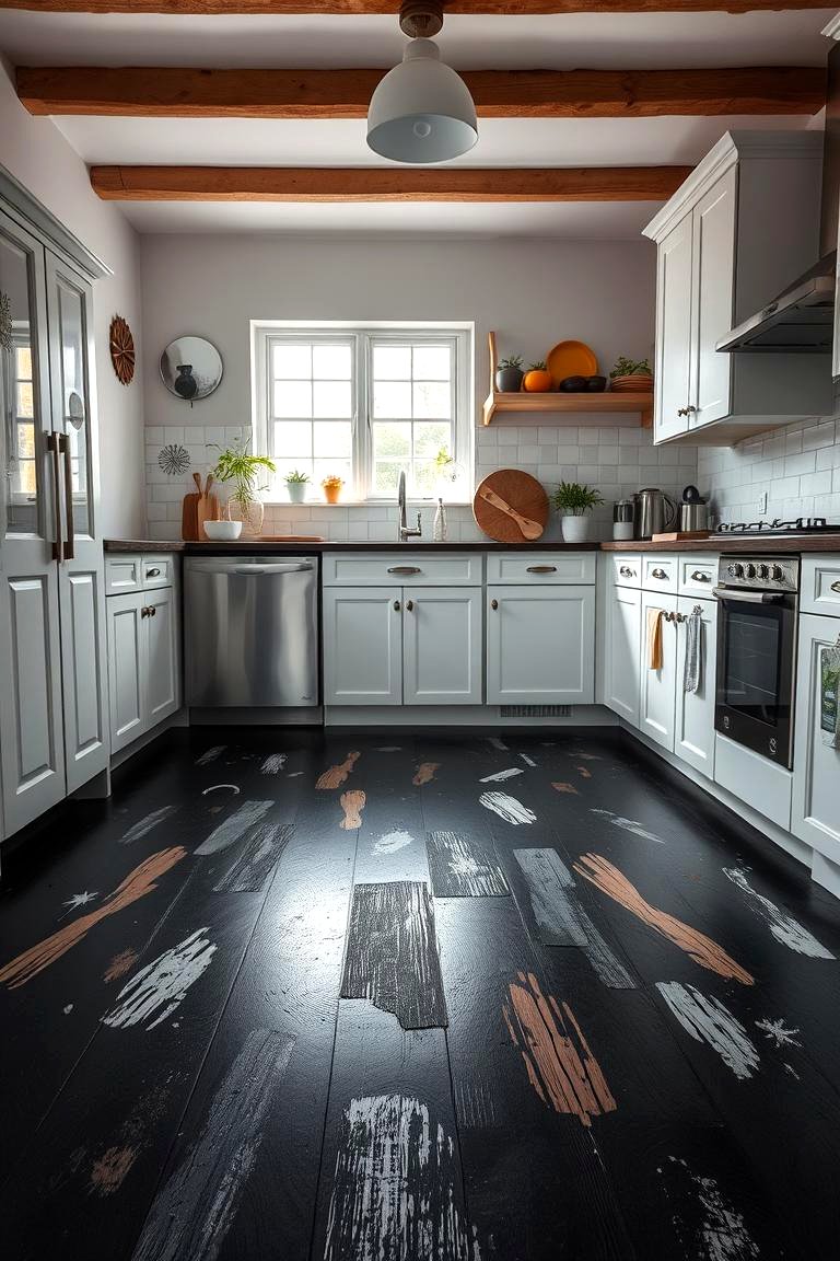 22 Black Kitchen Floor Ideas to Elevate Your Cooking Space Style - Lost ...