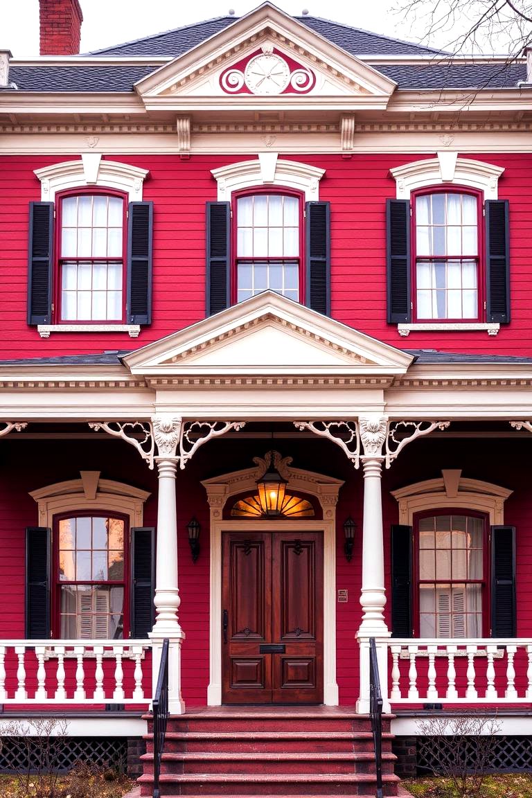 22 Dark Red House Exterior Ideas for Bold Curb Appeal - Lost At E Minor