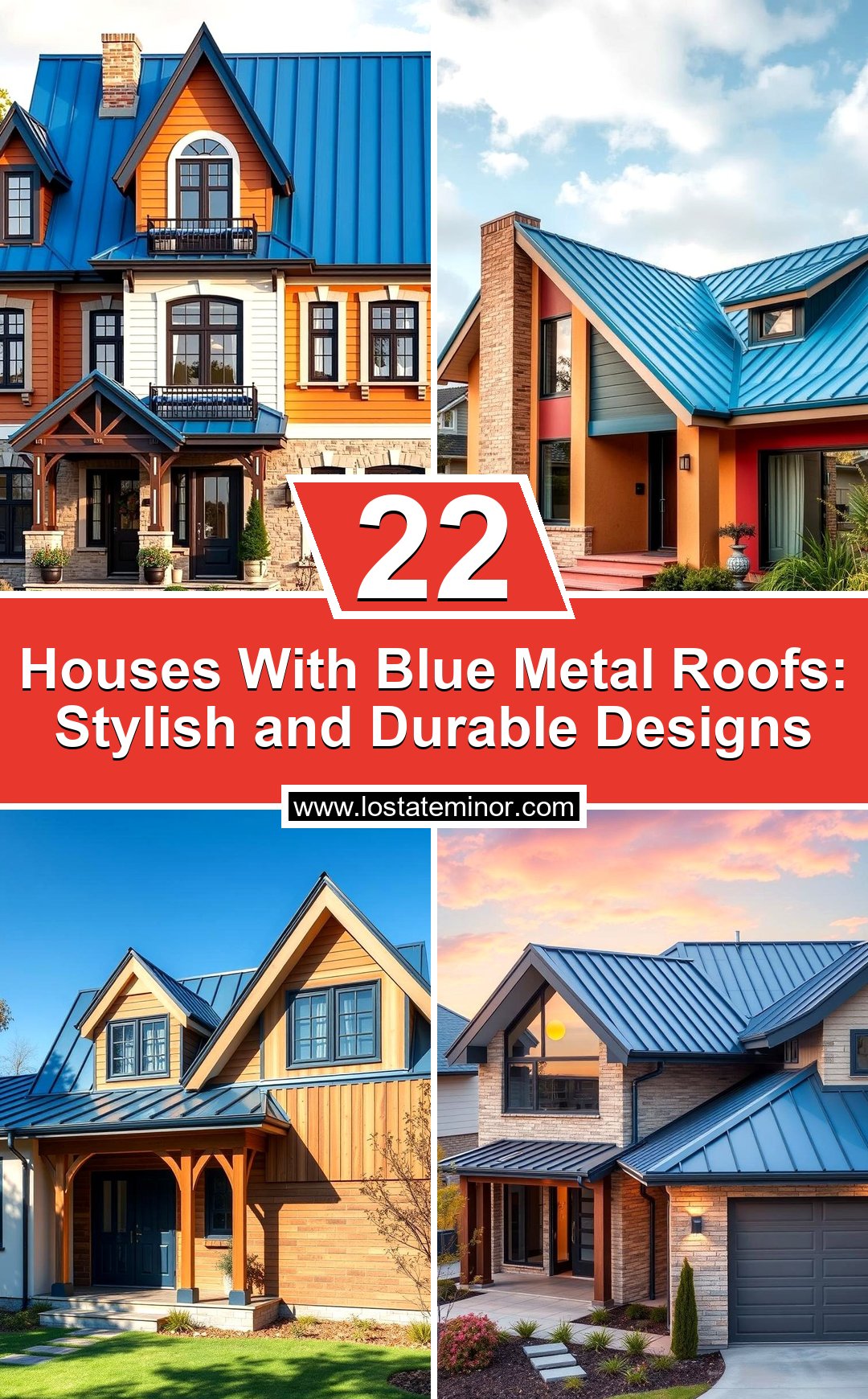 22 Houses With Blue Metal Roofs: Stylish & Durable Designs - Lost At E ...