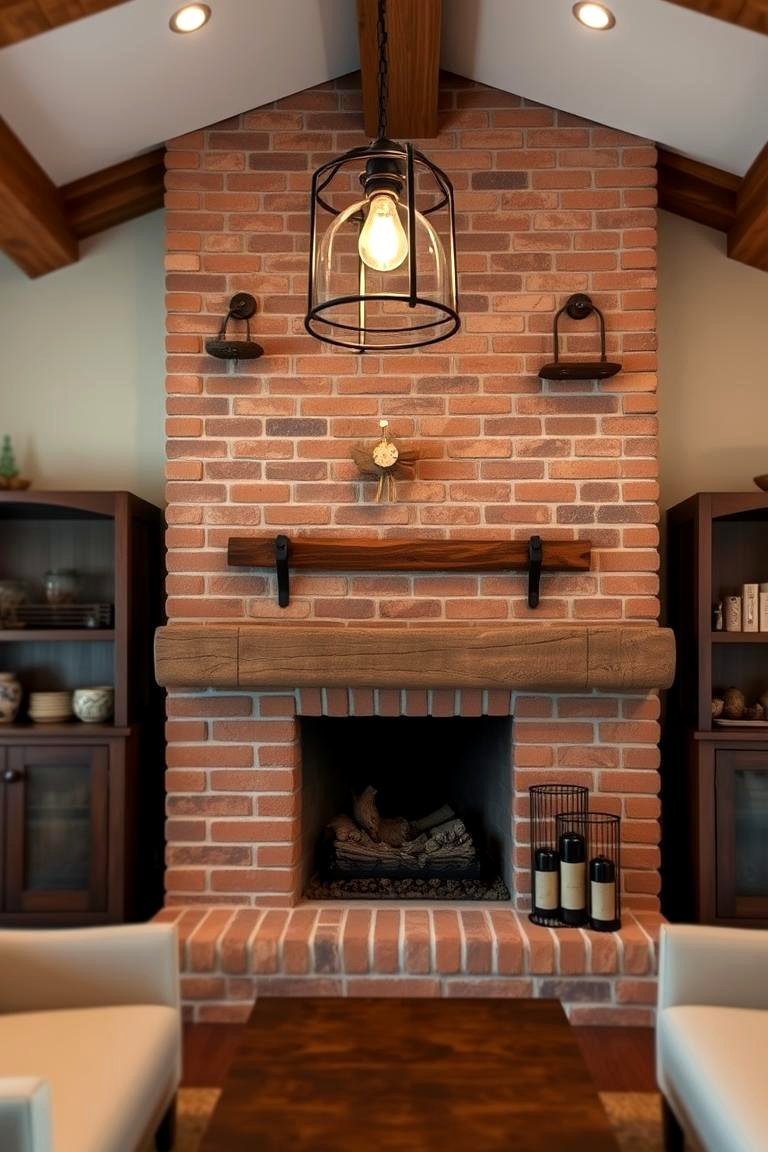 22 Rustic Living Room Ideas Featuring Brick Fireplaces - Lost At E Minor