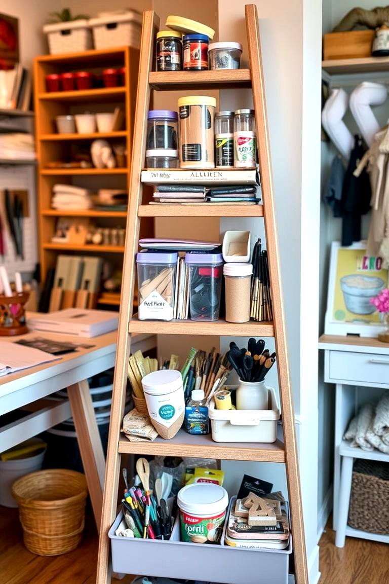 22 Creative Ladder Storage Solutions for Organized Spaces - Lost At E Minor