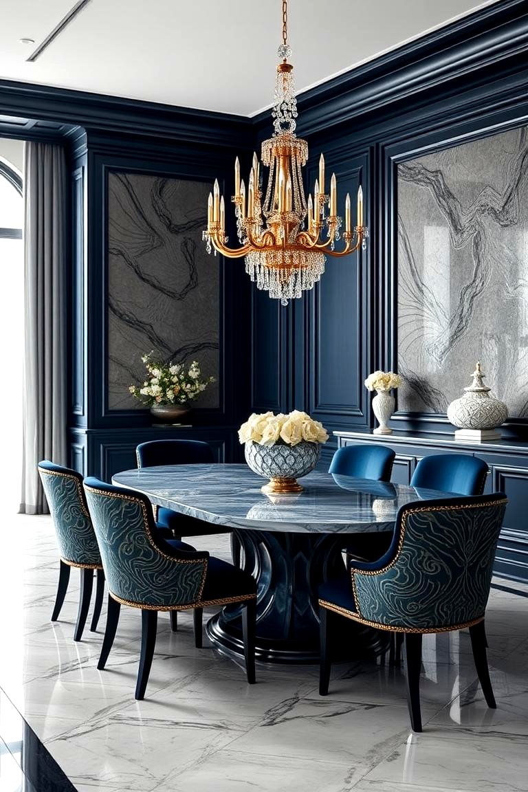 22 Navy Blue Dining Room Ideas for Elegant Entertaining Spaces - Lost ...