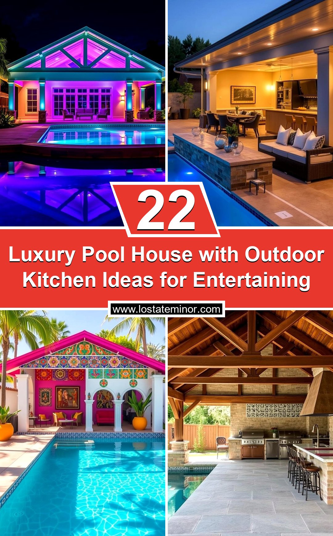22 Luxury Pool House with Outdoor Kitchen Ideas for Entertaining - Lost ...