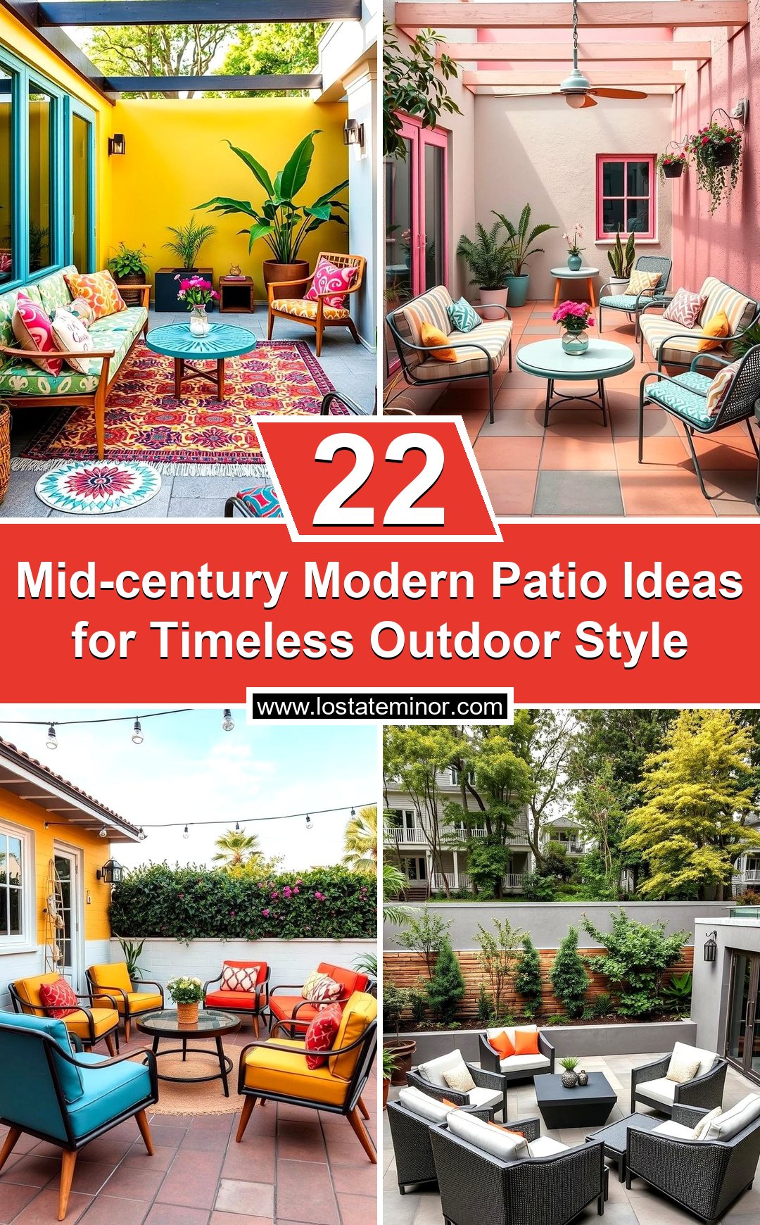Image showcasing Modern Mid Century Patio Sets: Timeless Designs for Outdoor Living
