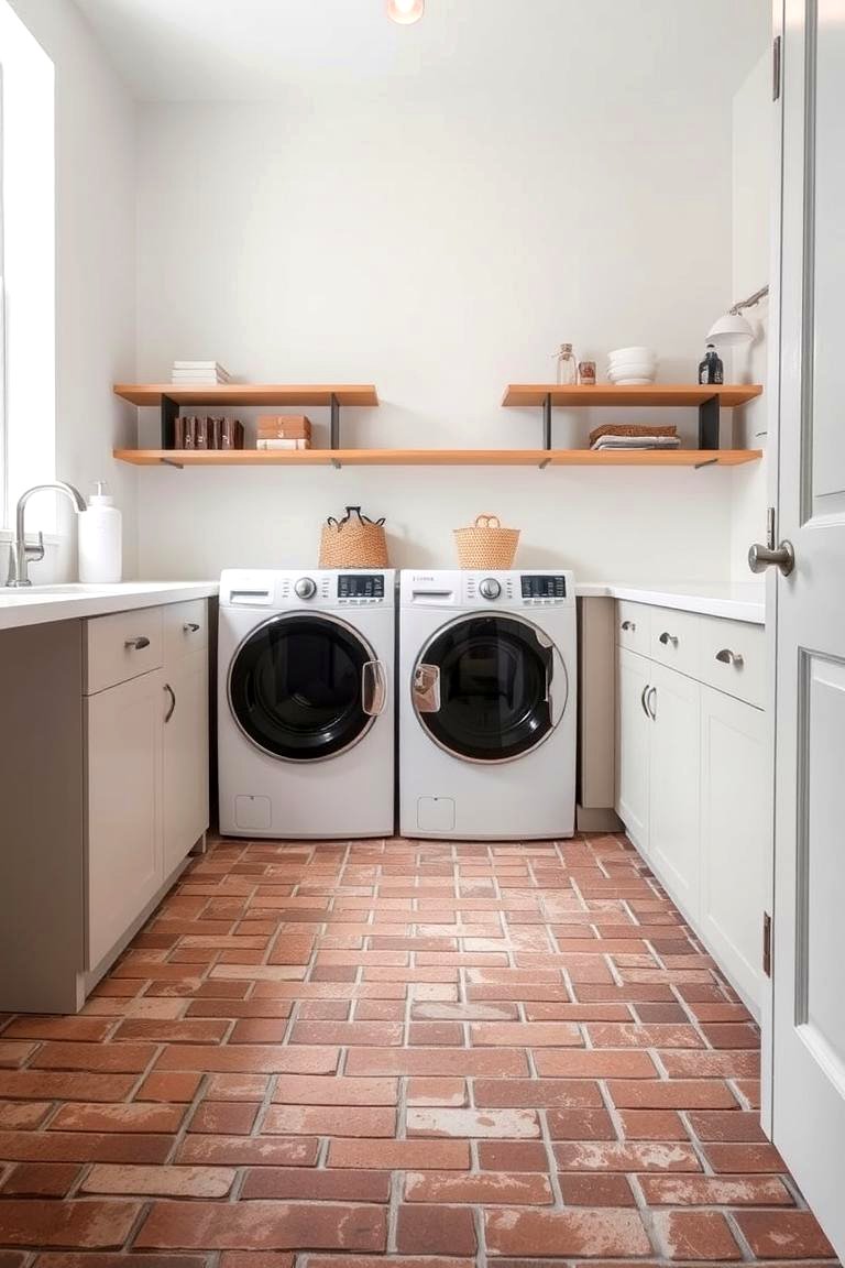 22 Brick Floor Laundry Room Design & Inspiration Ideas - Lost At E Minor