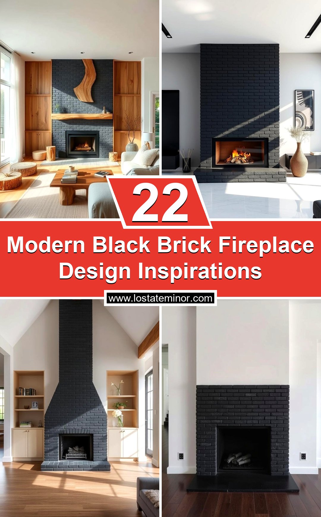 22 Modern Black Brick Fireplace Design Inspirations - Lost At E Minor