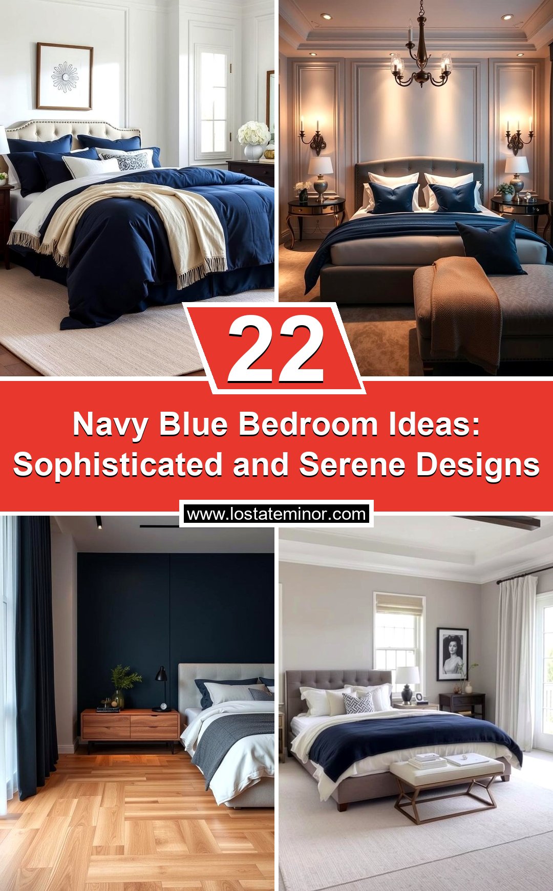 22 Navy Blue Bedroom Ideas: Sophisticated and Serene Designs - Lost At