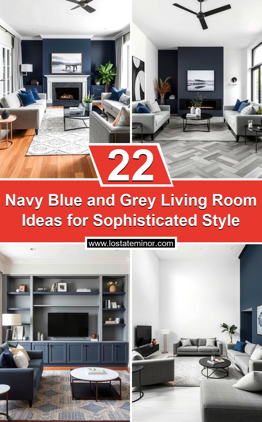 22 Navy Blue & Grey Living Room Ideas for Sophisticated Style - Lost At ...