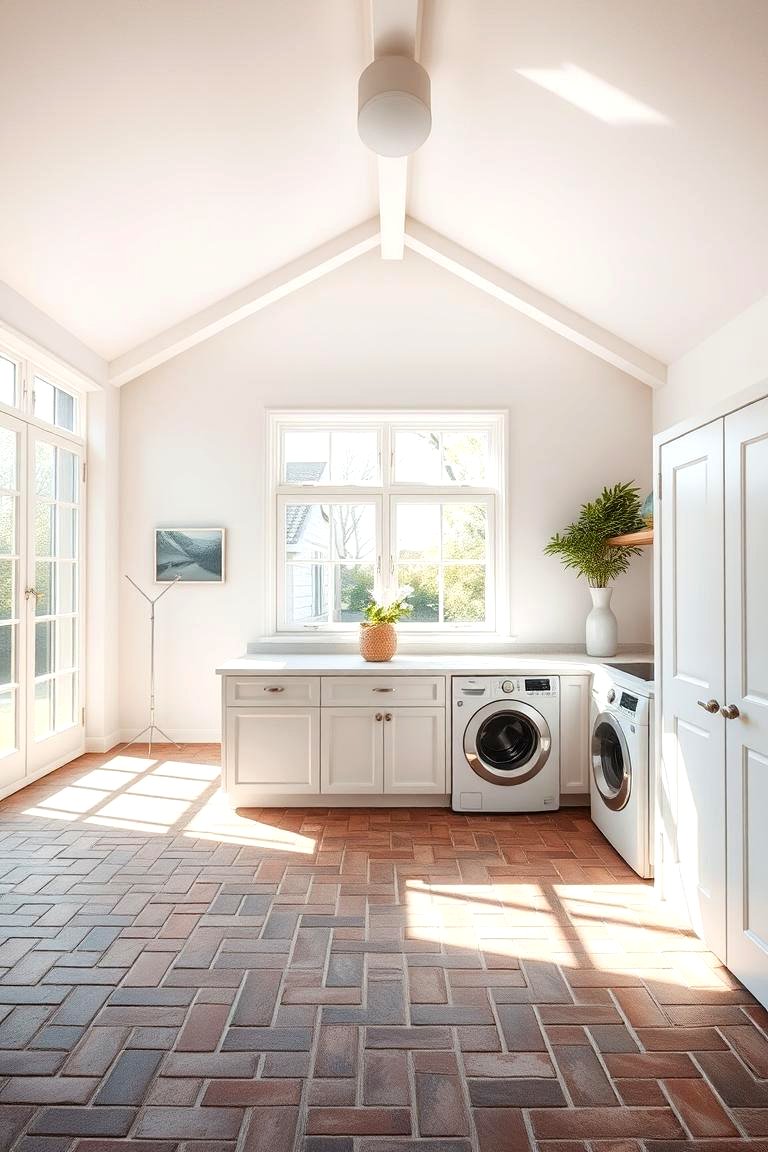 22 Brick Floor Laundry Room Design & Inspiration Ideas - Lost At E Minor