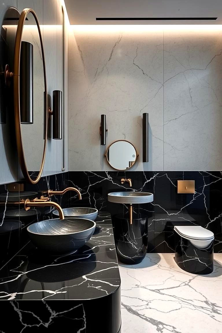 22 Black Marble Bathroom Ideas for Luxurious & Moody Atmospheres - Lost ...