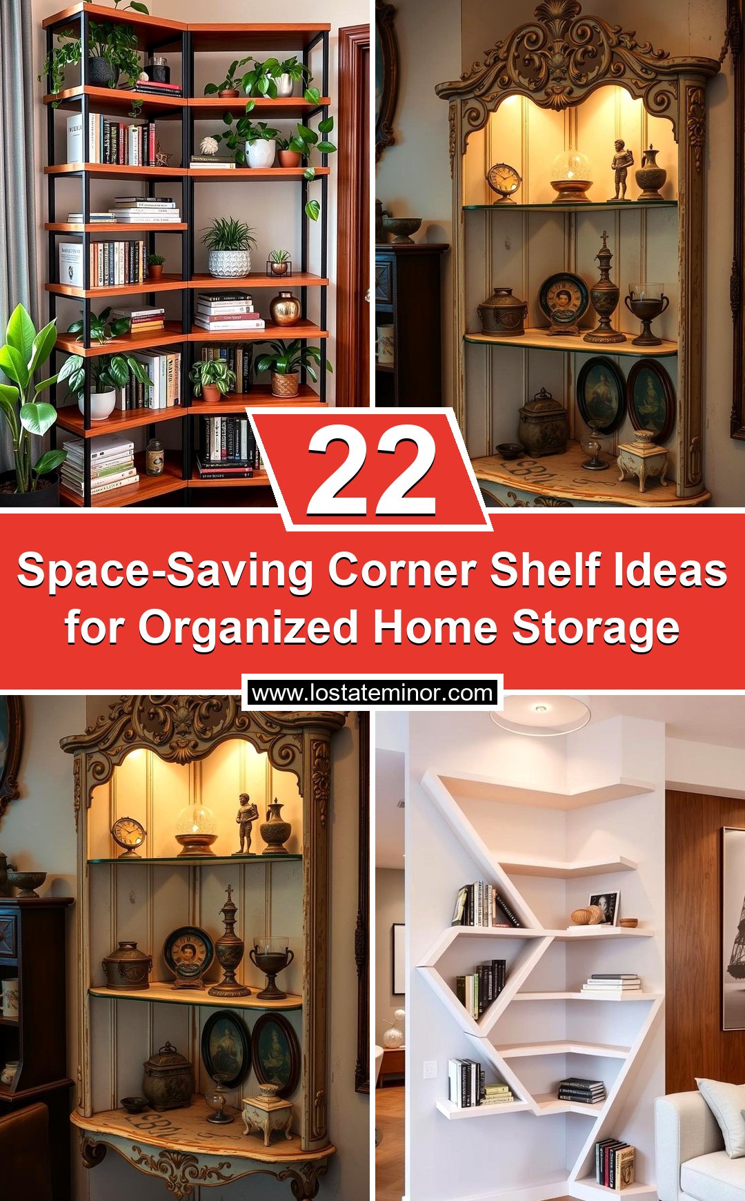 Curated visual reference: Picture Idea: 22 Space Saving Corner Shelf Ideas For Organized Home Storage