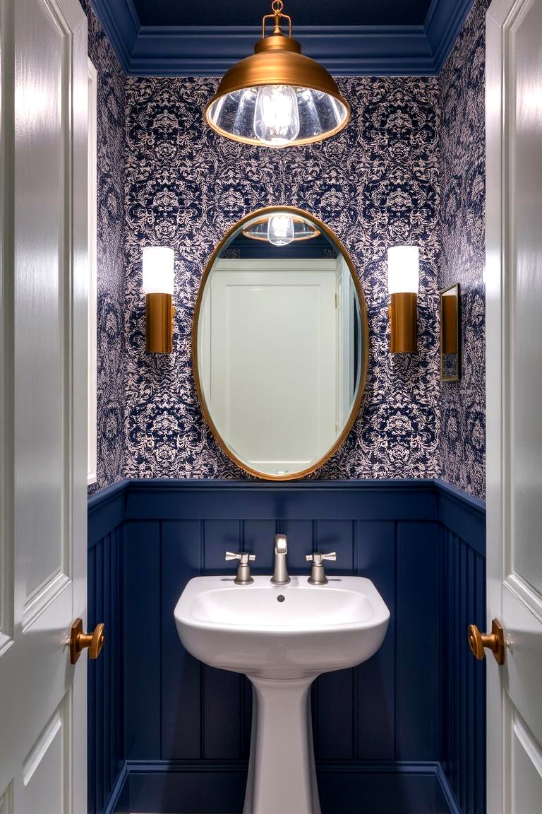 22 Navy Blue Powder Room Ideas for Bold and Elegant Style - Lost At E Minor
