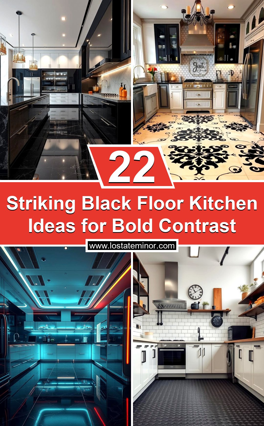 22 Striking Black Floor Kitchen Ideas for Bold Contrast - Lost At E Minor